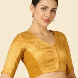 Studio Shringaar Woven Design V-Neck Saree Blouse image 2