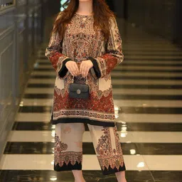 GoSriKi Women Ethnic Motifs Printed Kurta with Trousers-picture-20