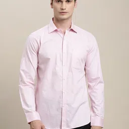 Turtle Men Standard Slim Fit Spread Collar Textured Cotton Formal Shirt image 3