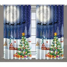 UrbanArts Multicoloured Set of 2 Room Darkening Long Door Curtain-picture-24