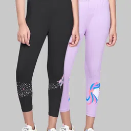 ZUNIORS SSC Girls Pack of 2 Printed Cotton Capri-image-10