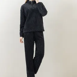 Lugo Women Round Neck Long Sleeves Night suit image 4