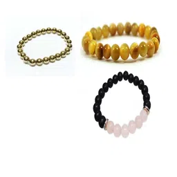 Divine souvenirs Unisex Set of 3 Artificial Beaded Elasticated Bracelet-picture-45