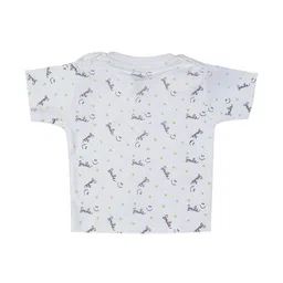 MeeMee Infants Typography Printed Cotton Dungaree WIth Round Neck -Shirt image 2