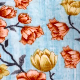 Signature Blue & Green Floral Heavy Winter 550 GSM Single Bed Blanket image 5