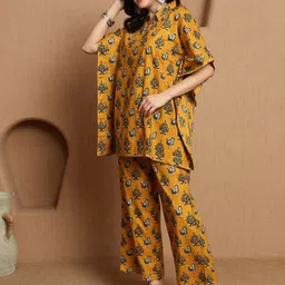 Sangria Printed Pure Cotton Short Sleeve Tunic & Trouser Co-Ords image 5