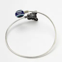 Sangria Silver Plated Evil Eye Kada Bracelet image 2