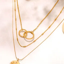Yellow Chimes Gold-Plated Multilayered Layered Necklace-picture-28