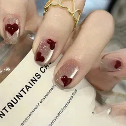 GLOW CUPID Set Of 30 Reusable Press On Nails Kit - Hearts Desire-picture-34