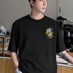 KAIDO Graphic Printed Round Neck Drop-Shoulder Sleeves Cotton Oversized T-shirt-picture-32