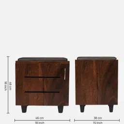 solace craft Tinny Shoe Rack With Seating In Brown Teak Finish image 2