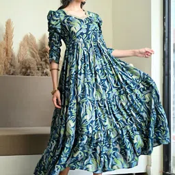 jprkurtis Women Printed Viscose Rayon Anarkali Kurta image 2