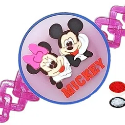 Kids Mickey Minnie Mouse LED Light Rakhi for Kids Plastic (PVC) Rakhi Set-image-13