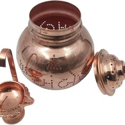 master brownsmith Pure Copper Garba Kalash with Jai Ambe Design & Diya | Navratri Pooja Pot Copper Kalash image 2