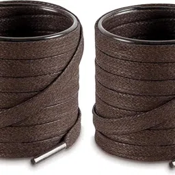 SHOESHINE flat cotton shoe laces for casual, sneaker shoes or boot 7mm wide (2 Pair) Chocolate Size -120 cm Shoe Lace-picture-11