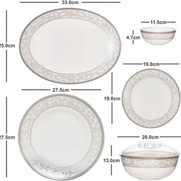 cello Pack of 29 Opalware Glass Dinner Set of 29pcs Dinner Set image 3