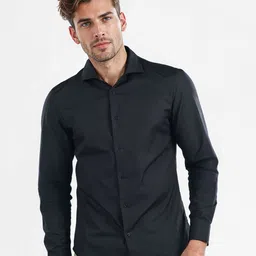 Celio Men Classic Fit Spread Collar Solid Cotton Casual Shirt-picture-49