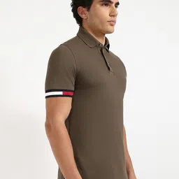 Tommy Hilfiger Men Solid Polo Collar Cotton T-shirt image 5