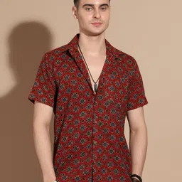 Anouk Men Smart Floral Opaque Printed Casual Shirt-image-74