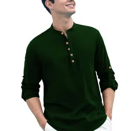 APEKTRA Men Mandarin collar Short Kurta image 5