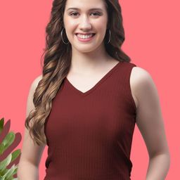 FBAR Women Striped Cotton V-neck Sleeveless Crop Top-picture-4