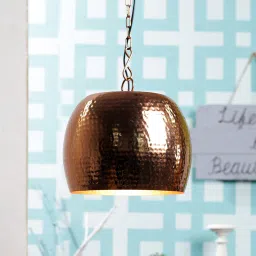 kapoor lampshades Flemish Brown Metal Hanging Light image 1