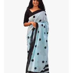 clothonus Ikat Polka Dot Pure Cotton Saree-image-11