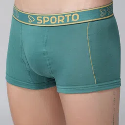 MACHO Men Pack Of 4 Solid Low-Rise Outer Elastic Trunks image 2