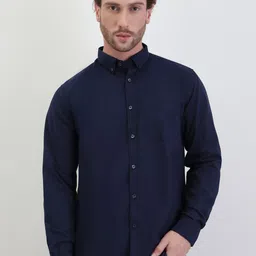 Styli Oxford Button-Down Collar Roll-Up Sleeves Opaque Shirt-image-90
