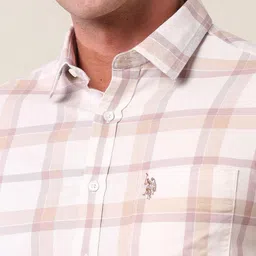 U.S. Polo Assn. Men Classic Tailored Fit Opaque Checked Casual Shirt image 2