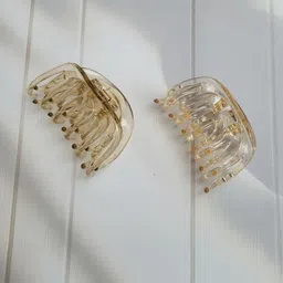 DIVASTRI Women Set of 4 Multicolored Glossy Finish Plastic Hair Claw Clips image 2