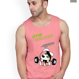SLOWLORIS Pack Of 2 Typography Printed Sleeveless Bio Washed Combed Cotton Gym Vests-picture-19