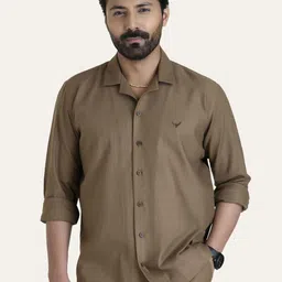 PERCH Men Relaxed Opaque Casual Shirt-image-4