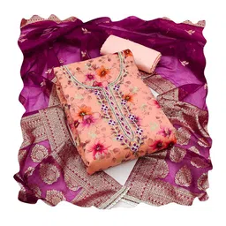 Maroosh Embellished Organza Unstitched Dress Material image 4