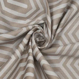 INDRA'S Brown & Cream-Coloured Geometric 250 TC King Bedsheet with 2 Pillow Covers image 4