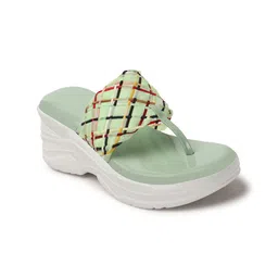 EVOLTAR Women Woven Design Synthetic Regular Wedge Sandals image 2