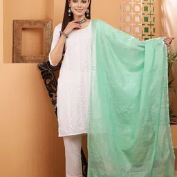 Bunkraft Woven Design Cotton Linen Dupatta with Zari-picture-17