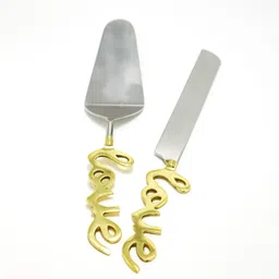 metokraft Cake Server Set Brass, Stainless Steel Cake Server-picture-24