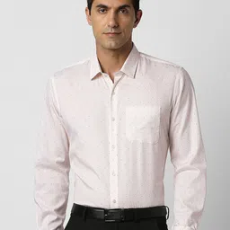 Peter England Slim Fit Micro Ditsy Printed Pure Cotton Formal Shirt-image-46