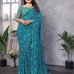 Moda Rapido Abstract Printed Saree image 1