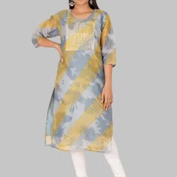 PARTH SY FASHION Women Grey Blended Straight Kurtas-picture-29