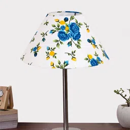 Devansh Multicoloured Printed Wood Frusturical Shaped Table Lamp image 3