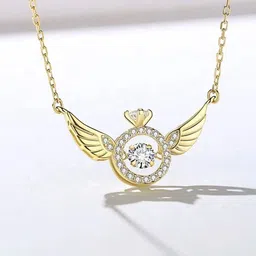 DressBerry Gold-Plated Cubic Zirconia Studded Minimal Necklace-image-9