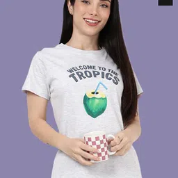 Kryptic Women Pack Of 2 Relaxed Fit Printed Pure Cotton Lounge Tshirts-picture-10