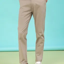 V-Mart Men Solid Slim Fit Mid-Rise Chinos Trousers-picture-25