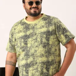 MARCA Bold Men Plus Size Abstract Printed Round Neck Cotton T-shirt-picture-19