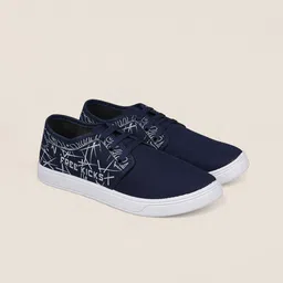 Spotwalk Men Canvas Printed Lace Ups Sneakers image 2