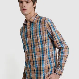 BEN SHERMAN Men Classic Fit Tartan Checked Spread Collar Cotton Casual Shirt image 2