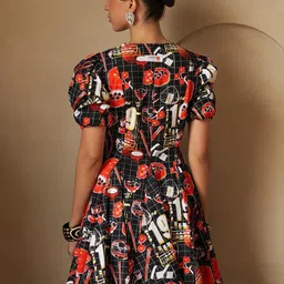 HOUSE OF FETT Floral Print Fit & Flare Mini Dress image 4