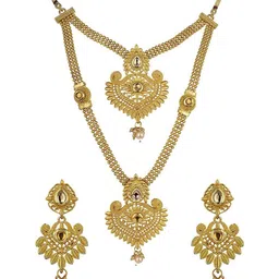 Women Click Stone Studded & Beaded Jewellery Set image 1